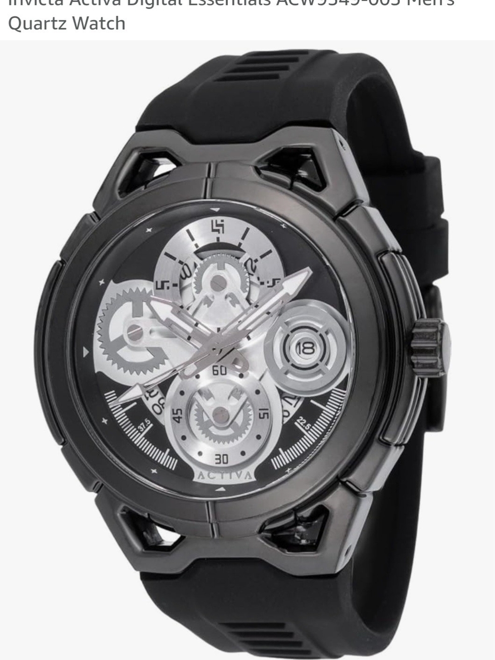 Invicta Activa Black and Silver Men's Watch